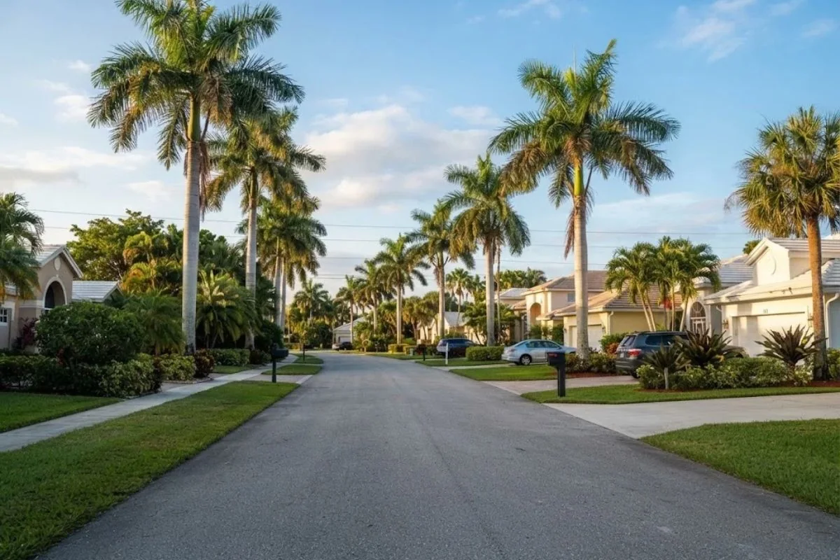 Residential street in Jupiter, FL